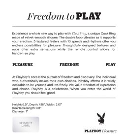 Playboy Pleasure the 3 Way  Cock Ring  Black