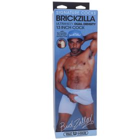 Signature Cocks Brickzilla  13 Inch Ultraskyn Cock With Removable Vac U Lock Suction Cup  Chocolate