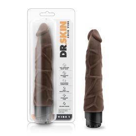 Dr. Skin Cock Vibe 1  9 Inch Vibrating Cock  Chocolate