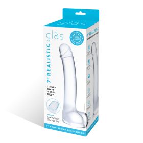 7 Inch Realistic Curved Glass G Spot Dildo