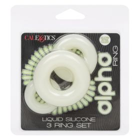 Alpha Glow in the Dark Liquid Silicone 3 Ring Set