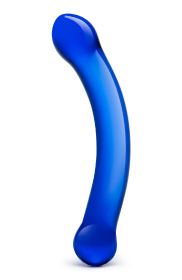 6 Inch Curved G Spot Blue Glass Dildo