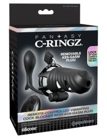 Fantasy C Ringz Remote Controlled Vibrating Cock Blocker With Ass