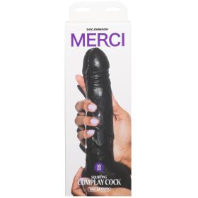 Merci 10 Inch Dual Density Squirting Cumplay Cock With Removable Vac U Lock Suction Cup  Black