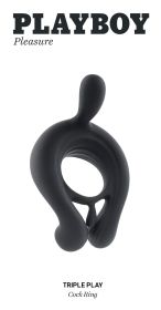 Playboy Pleasure Triple Play  Cock Ring  Black