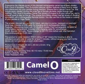 Cloud 9 Camel Toe Shaped Vibrator With Remote
