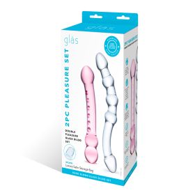 2 Pc Double Pleasure Glass Dildo Set