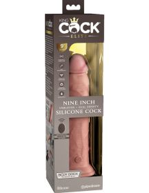 King Cock Elite 9 Inch Vibrating Silicone Dual Density Cock With Remote