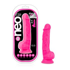 Neo Elite 7.5 Inch Silicone Dual Density Cock With Balls (Option: Neon Pink)