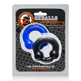 Ultraballs 2 Piece Cockring Set (Option: Black & Police Blue)