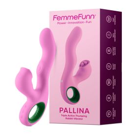 Pallina Triple Action Rabbit Vibrator (Option: Pink)