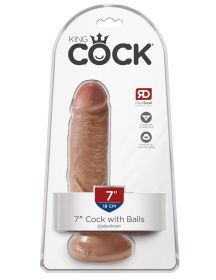 King Cock 7 Inch Cock With Balls (Option: Tan)