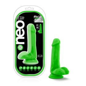 Neo Elite 6 Inch Silicone Dual Density Cock With Balls (Option: Neon Green)