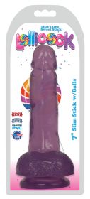 Lollicock 7 Inch Slim Stick With Balls (Option: Grape Ice)