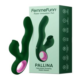 Pallina Triple Action Rabbit Vibrator (Option: Green)