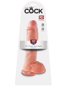 King Cock 10 Inch Cock With Balls (Option: Flesh)