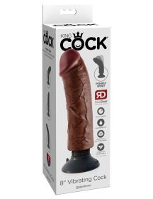 King Cock 8 Inch Vibrating Cock (Option: Brown)