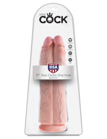 King Cock 11" Two Cocks One Hole (Option: Flesh)