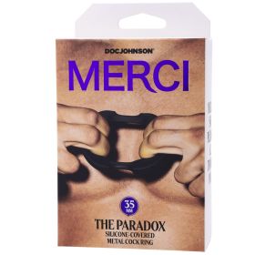 Merci the Paradox (Option: Silicone Covered Metal Cock Ring  35mm  Black)