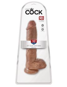 King Cock 10 Inch Cock With Balls (Option: Tan)