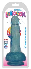 Lollicock 7 Inch Slim Stick With Balls (Option: Berry Ice)