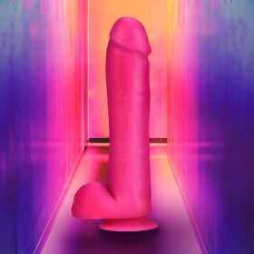 Neo Elite 11 Inch Silicone Dual Density Cock With Balls (Option: Neon Pink)