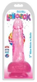 Lollicock 7 Inch Slim Stick With Balls (Option: Cherry Ice)