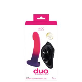 Duo Semi Realistic Dildo With Harness (Option: Pink/purple)