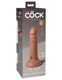 King Cock Elite 6 Inch Silicone Dual Density Cock (Option: Tan)