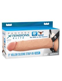 Fantasy X Tensions Elite 9" Silicone Hollow Strap on (Option: Light)