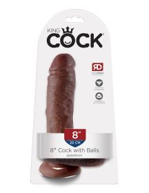King Cock 8 Inch Cock With Balls (Option: Brown)