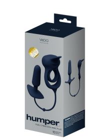 Humper Rechargeable Dual C Ring With Anal Plug (Option: Black)