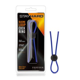 Stay Hard Silicone Loop Cock Ring (Option: Blue)