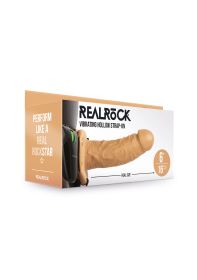 Vibrating Hollow Strapon Without Balls 6 Inch Balls 6 Inch (Option: Tan)
