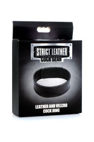 Leather and Velcro Cock Ring (Option: Black)