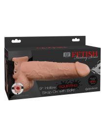 Fetish Fantasy Series 9 Inch Hollow Squirting Strap on With Balls (Option: Flesh)