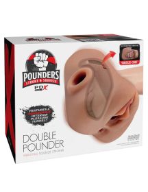Pdx Plus Double Pounder Vibrating Squeeze Stroker (Option: Brown)