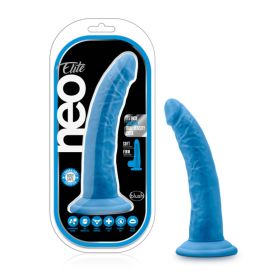 Neo Elite 7.5 Inch Silicone Dual Density Cock (Option: Neon Blue)