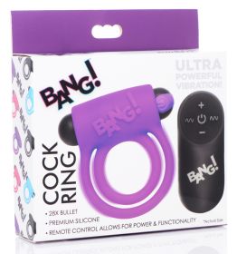 Bang Silicone Cock Ring and Bullet With Remote Control (Option: Purple)