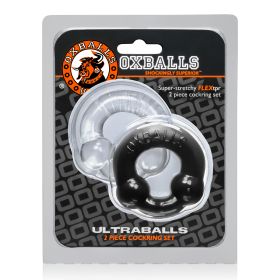 Ultraballs 2 Piece Cockring Set (Option: Black & Clear)