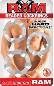 Ram Beaded Cockrings (Option: Clear)