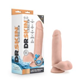 Dr. Skin Glide 7 Inch Self Lubricating Dildo With Balls (Option: Vanilla)
