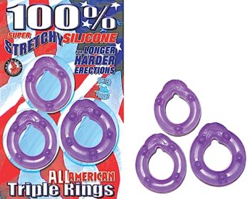 All American Triple Rings (Option: Purple)