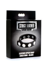 Cock Gear Leather Speed Snap Cock Ring (Option: Black)