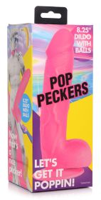 Pop Pecker 8.25 Inch Dildo With Balls (Option: Pink)