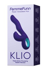 Klio Triple Action Thumping Rabbit Vibrator (Option: Dark Purple)