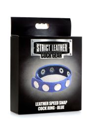Cock Gear Leather Speed Snap Cock Ring (Option: Blue)