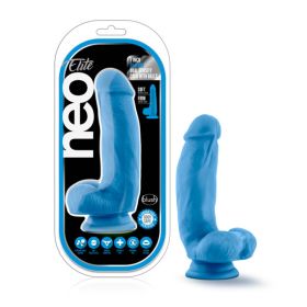 Neo Elite 7 Inch Silicone Dual Density Cock With Balls (Option: Neon Blue)