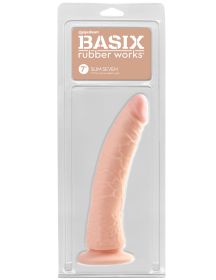 Basix Rubber Works Slim 7 Inch With Suction Cup (Option: Flesh)