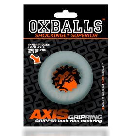 Axis Rib Griphold Cockring (Option: Clear Ice)
